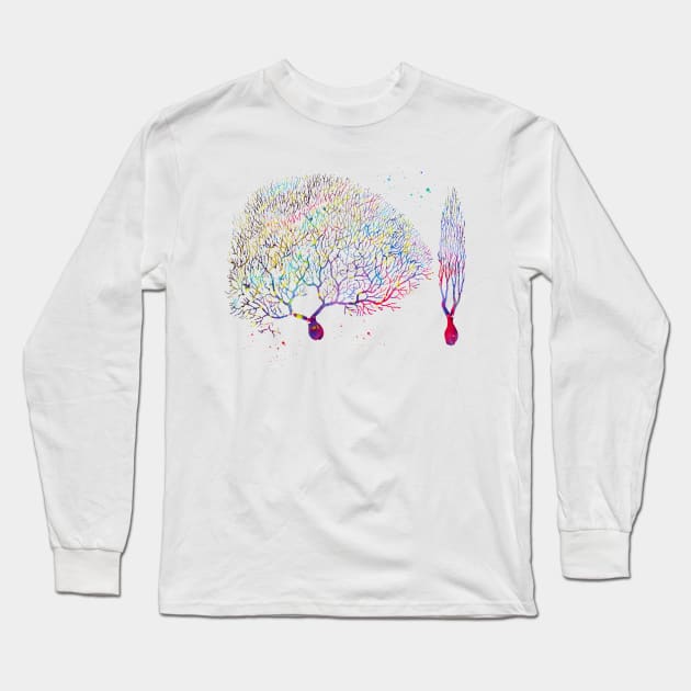 Purkinje Neuron Long Sleeve T-Shirt by erzebeth